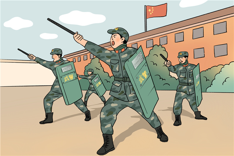 军营漫画|武警官兵两会学习时间