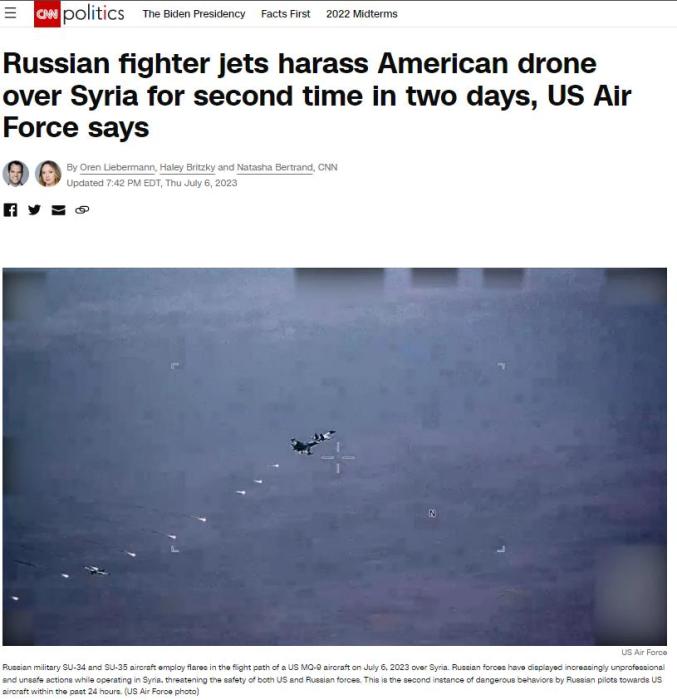 美俄军机连续两日在叙利亚上空相遇,相互指责不断