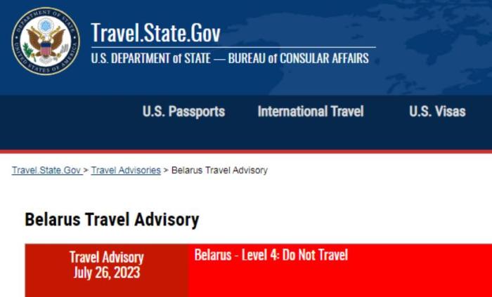 美国敦促公民尽快离开白俄罗斯 发出最高安全警告